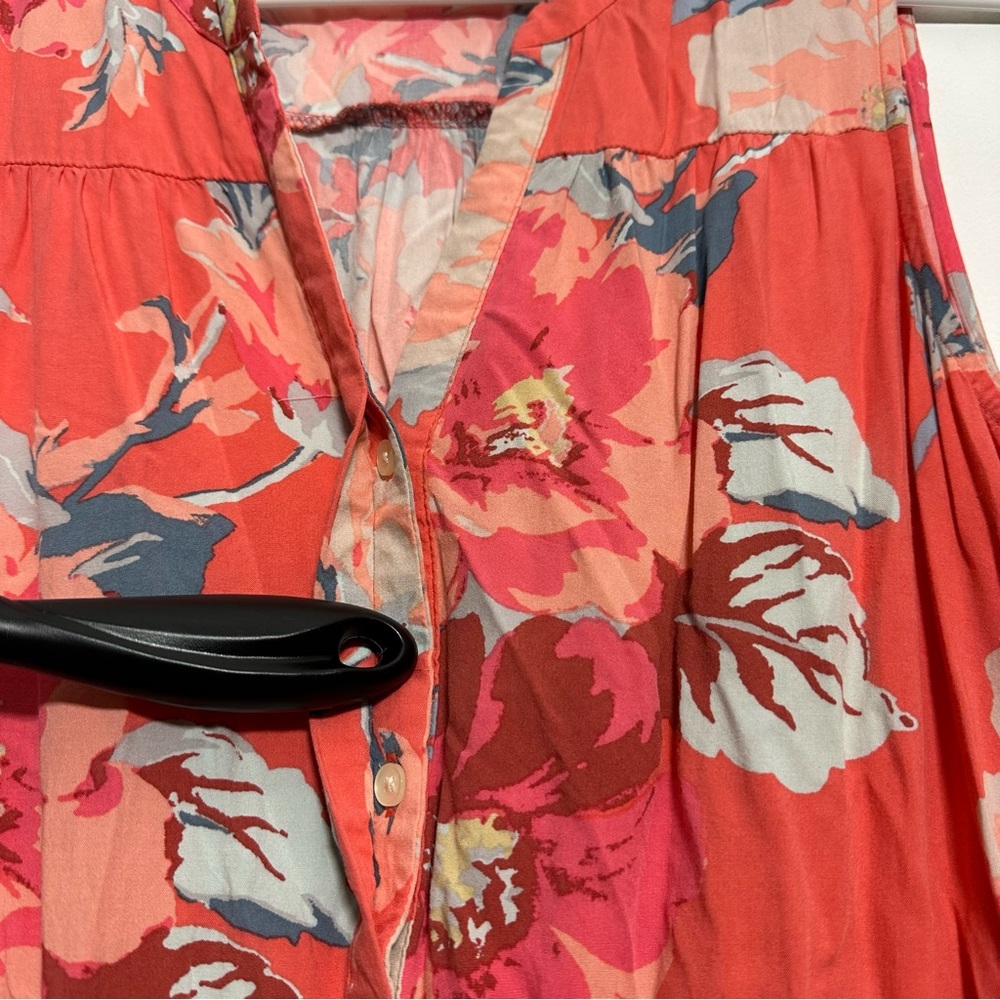 Gap Floral Dress, Button Front, Drawstring Waist,… - image 5